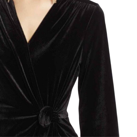 Halogen Stretch Velvet Faux Wrap Dress L NWT - Picture 2 of 10